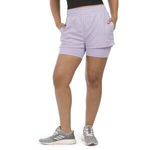 WILO The Label Womens 2 in 1 Running Short Lilac Athletic Workout Running Sports
